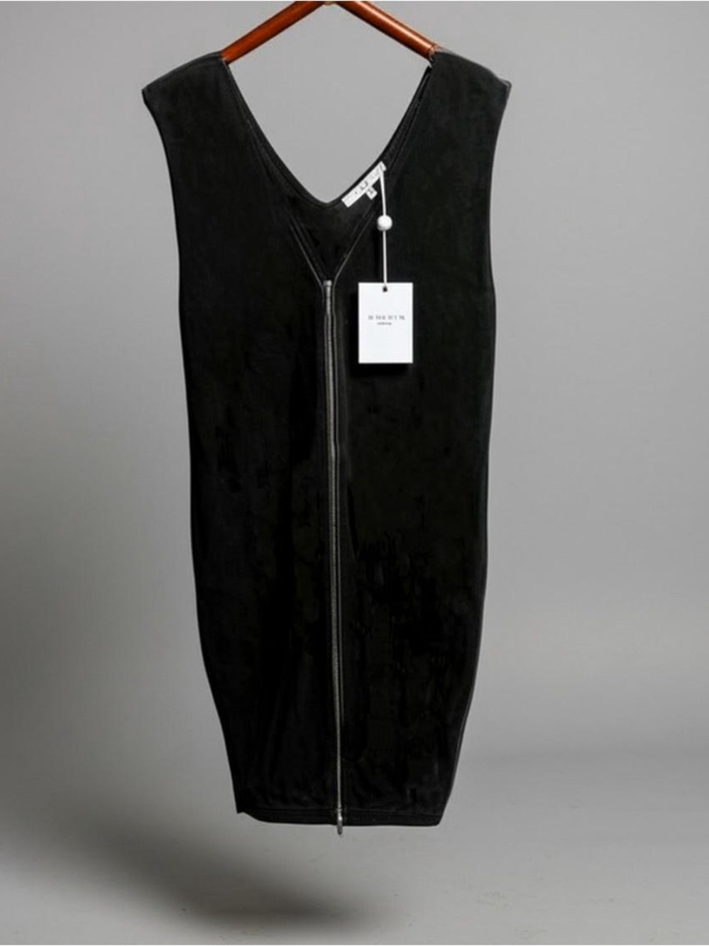 Amen Black Mesh Short Dress Double Zippers New with Tags Size 4 Italy
